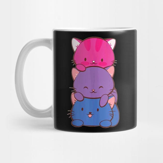 Bisexual Pride Kawaii Kitty Cat Stack Anime by Mum and dogs